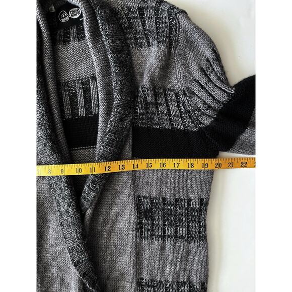 Cheap Monday Long Sweater Cardigan Women M/L Gray Black Wool Blend Open Boho - Picture 5 of 9